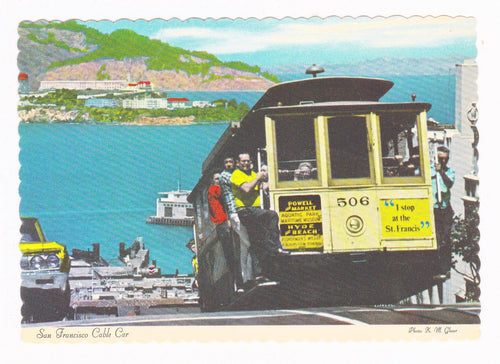 San Francisco Cable Car Postcard with San Francisco Cable Car Historic Preservation Postal Stamp 1971 - TulipStuff