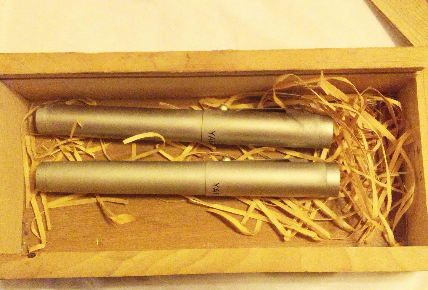 YAFA USSR Soviet Union CCCP Red Star Writing Set Ballpoint Pen Fountain Pen in Wood Box 1990 Brushed Stainless Steel - TulipStuff