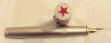 Load image into Gallery viewer, YAFA USSR Soviet Union CCCP Red Star Writing Set Ballpoint Pen Fountain Pen in Wood Box 1990 Brushed Stainless Steel - TulipStuff
