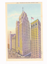 Load image into Gallery viewer, Penobscot Building Detroit Michigan 1940&#39;s Linen Postcard - TulipStuff
