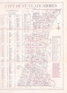 City of St Clair Shores Michigan Vintage June 1966 Voting Precinct Map - TulipStuff