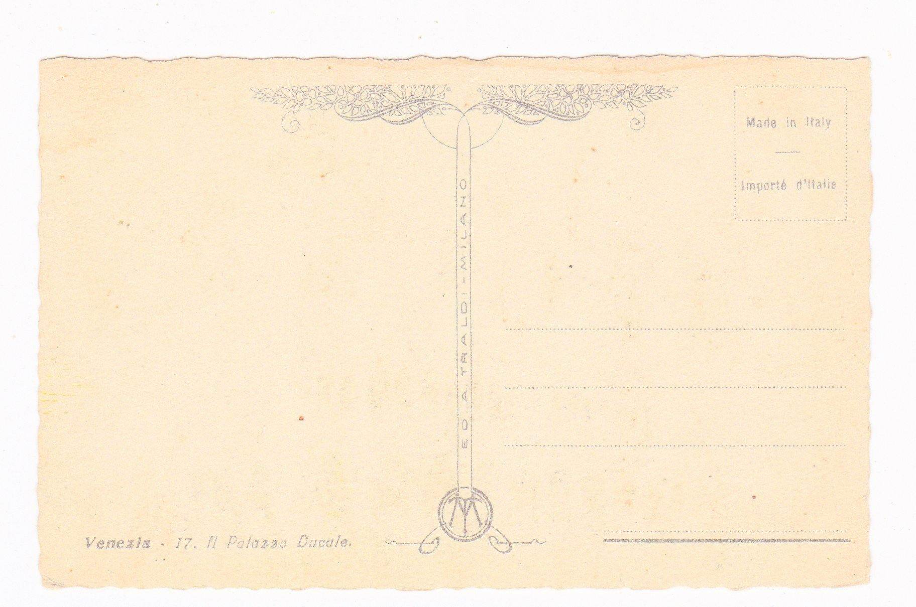 Venezia Il Palazzo Ducale Vintage Italian Artistic Postcard 1920's - TulipStuff