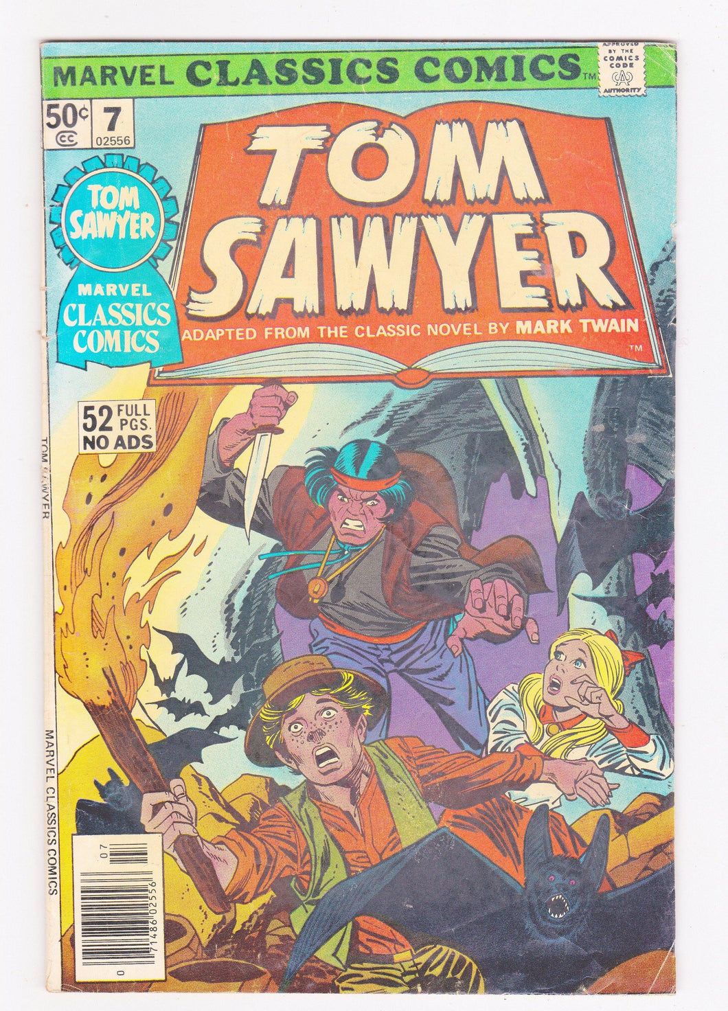 Marvel Classics Comics 7 Stan Lee Presents Samuel Clemens Tom Sawyer Mark Twain 1976 - TulipStuff
