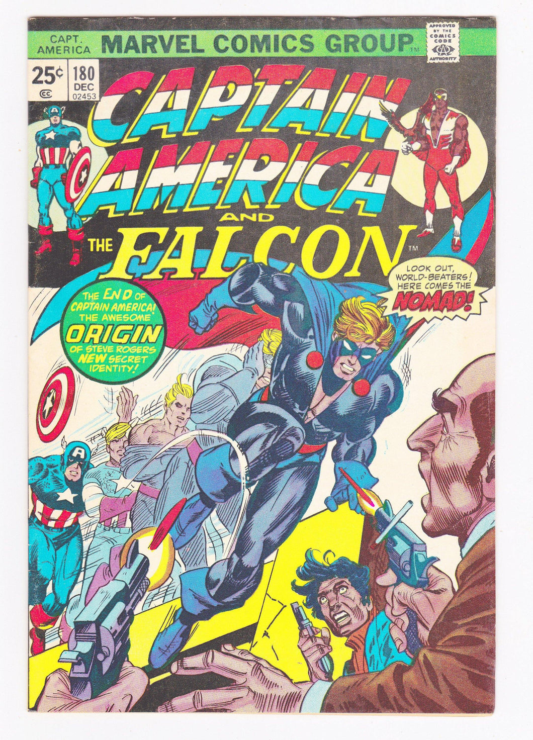 Captain America and the Falcon 180 December 1974 1st Nomad Appearance Marvel Comics - TulipStuff