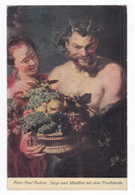 Load image into Gallery viewer, Peter Paul Rubens Satyr und Madchen mit dem Fruchtkorbe 1920&#39;s Postcard Julius Bard no. 63 Dresden Germany - TulipStuff
