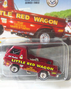 Johnny Lightning Showstoppers Bill Maverick Golden's Little Red Wagon Wheelstander Pickup 1997 - TulipStuff
