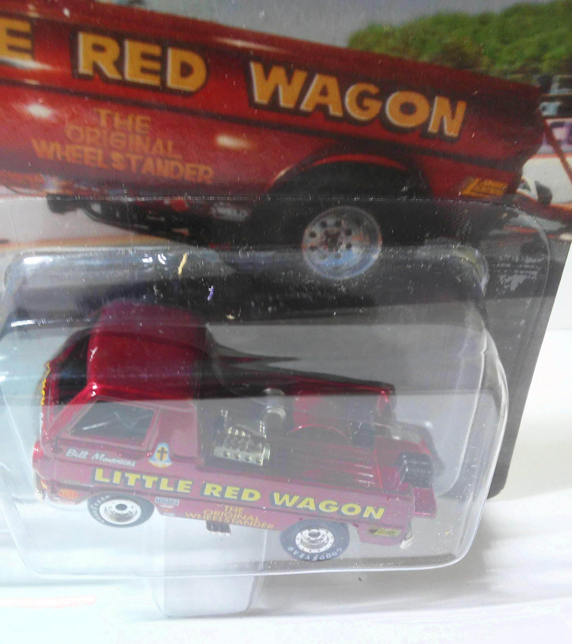 Johnny Lightning Showstoppers Bill Maverick Golden's Little Red Wagon Wheelstander Pickup 1997 - TulipStuff