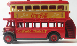 Lledo Days Gone DG15 1932 AEC Regent Double Deck Bus Coca Cola Chicago Transit - TulipStuff