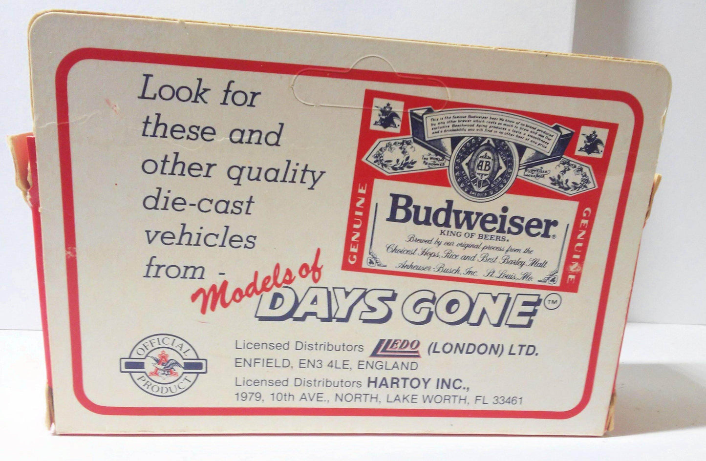 Lledo DG22 Diecast Metal Anheuser-Busch Budweiser 1933 Packard Town Van Made in England - TulipStuff