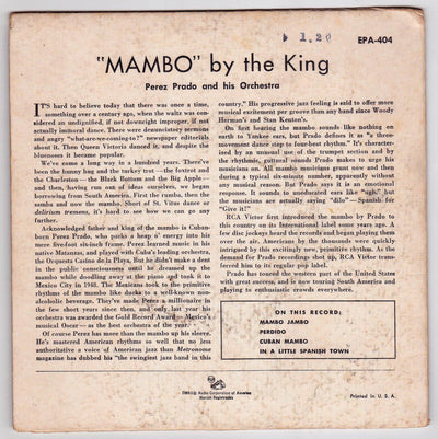 Perez Prado And His Orchestra Mambo By The King RCA Victor 45RPM EPA-404 1956 - TulipStuff