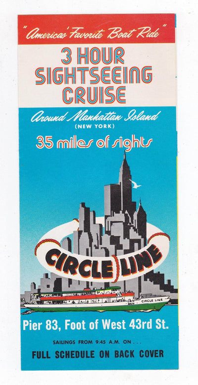 Vintage 1976 Circle Line Manhattan New York Sightseeing Cruise Brochure - TulipStuff