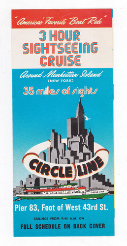 Vintage 1976 Circle Line Manhattan New York Sightseeing Cruise Brochure - TulipStuff