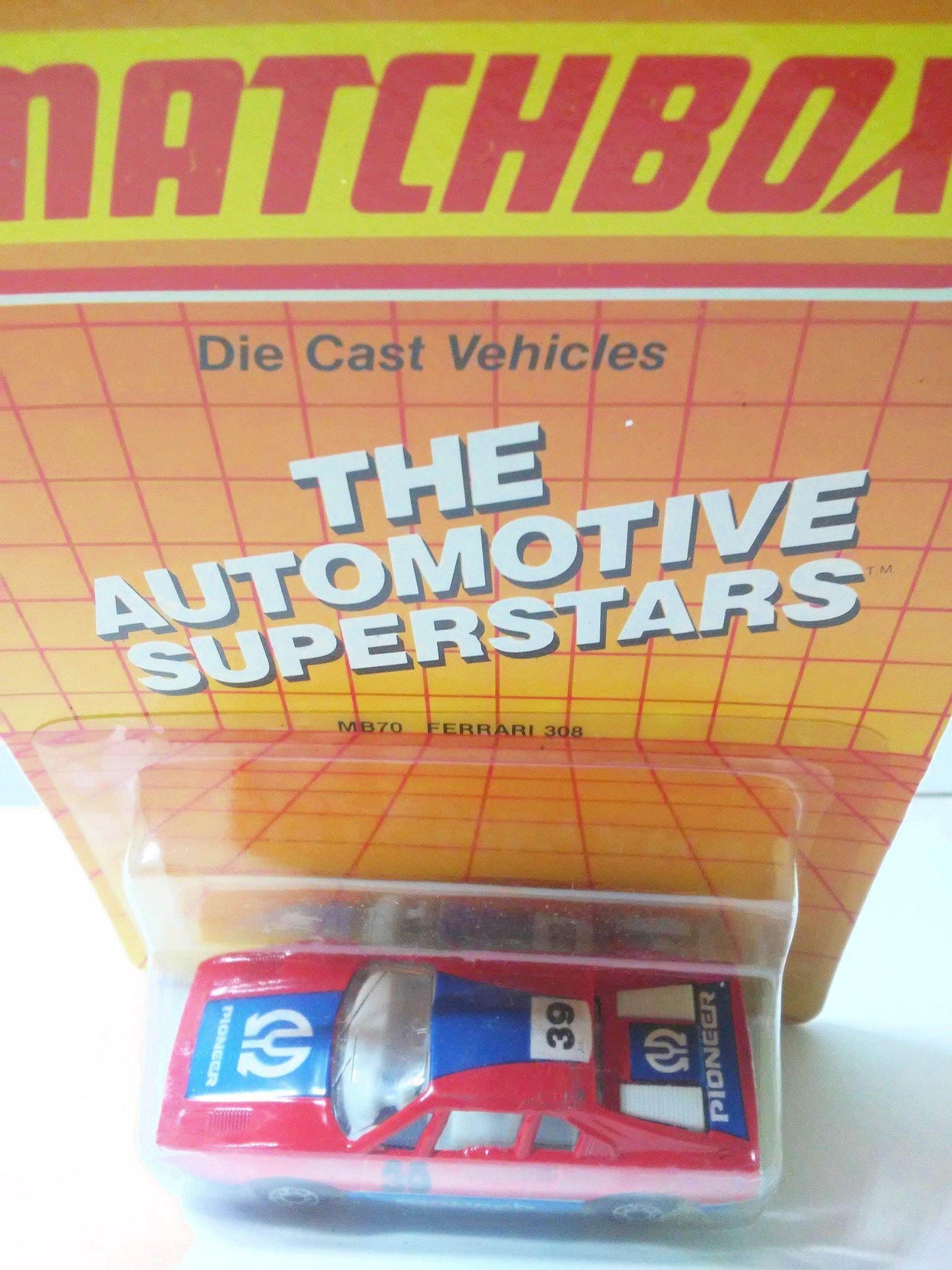 Matchbox 70 Ferrari 308 GTB Pioneer Racing Car Diecast Metal 1986 - TulipStuff