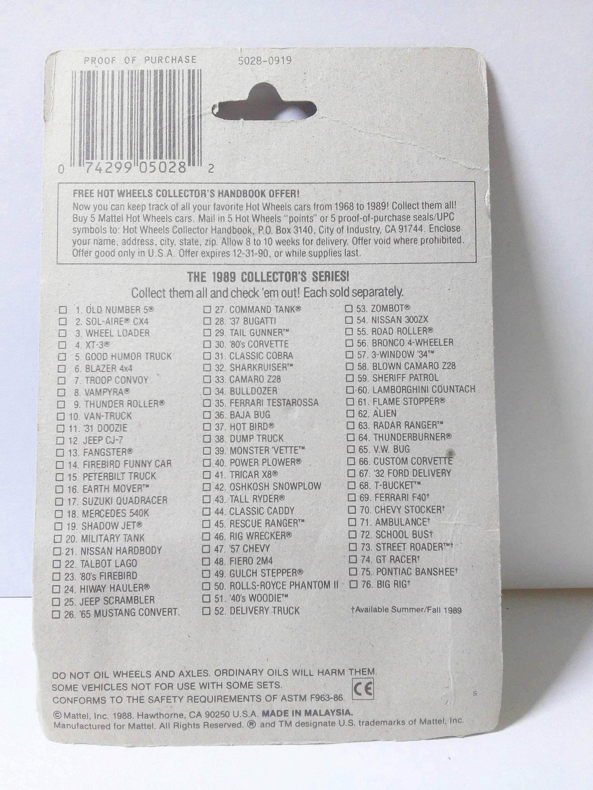 Hot Wheels 5028 Speed Demons Ratmobile Ultrahots 1988 - TulipStuff