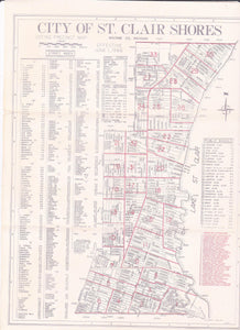 City of St Clair Shores Michigan Vintage June 1966 Voting Precinct Map - TulipStuff