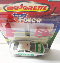 Load image into Gallery viewer, Majorette 257 Rescue Force Polizei BMW 325i Vintage Diecast Police Car 1999 - TulipStuff

