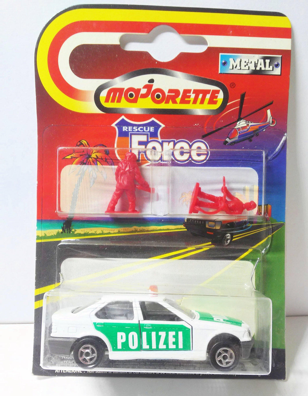 Majorette 257 Rescue Force Polizei BMW 325i Vintage Diecast Police Car 1999 - TulipStuff