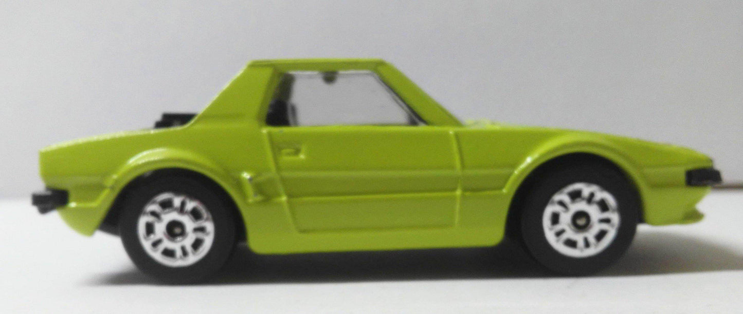 Corgi Juniors 86-A1 Fiat X1/9 Green Body Black Interior Whizzwheels Made in Great Britain 1974 - TulipStuff