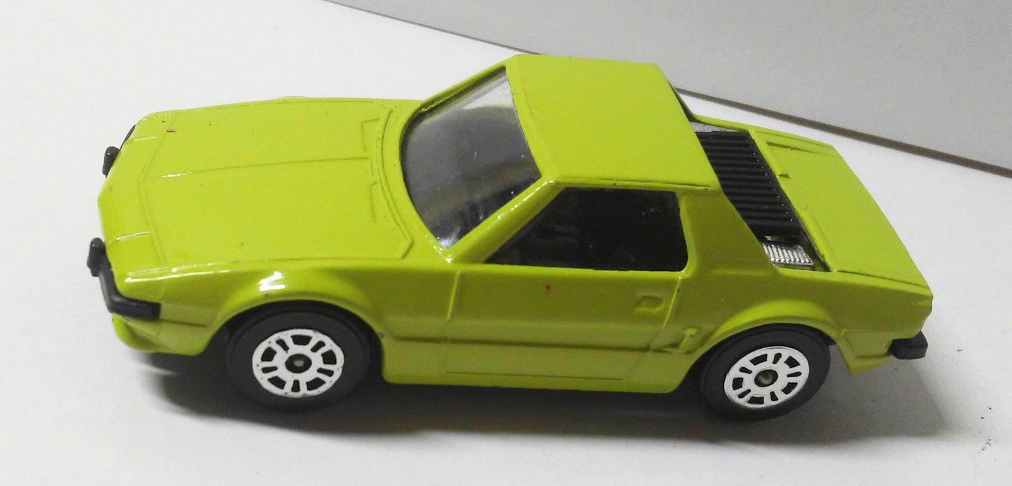 Corgi Juniors 86-A1 Fiat X1/9 Green Body Black Interior Whizzwheels Made in Great Britain 1974 - TulipStuff