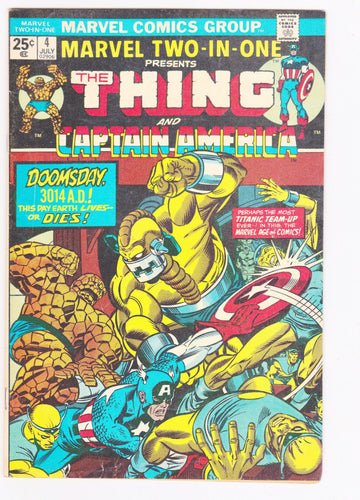 Marvel Two-In-One 4 The Thing and Captain America July 1974 Marvel Comics - TulipStuff