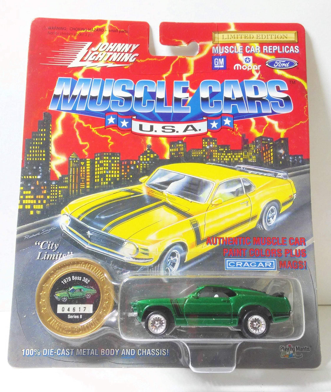 Johnny Lightning Muscle Cars USA 1970 Ford Mustang Boss 302 Limited Edition Made in 1995 - TulipStuff
