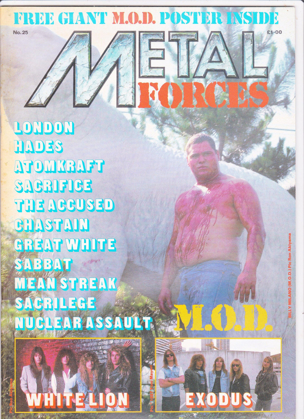 Metal Forces #25 Heavy Metal Magazine 1987 M.O.D. Exodus White Lion Nuclear Assault - TulipStuff