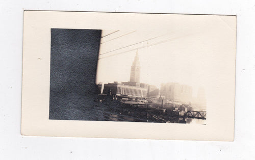 Cleveland Terminal From big Four Train September 19 1936 Black and White Photo - TulipStuff