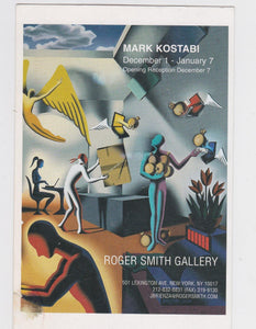 Mark Kostabi Art Exhibit At Roger Smith Gallery Advertising Postcard 2000 - TulipStuff