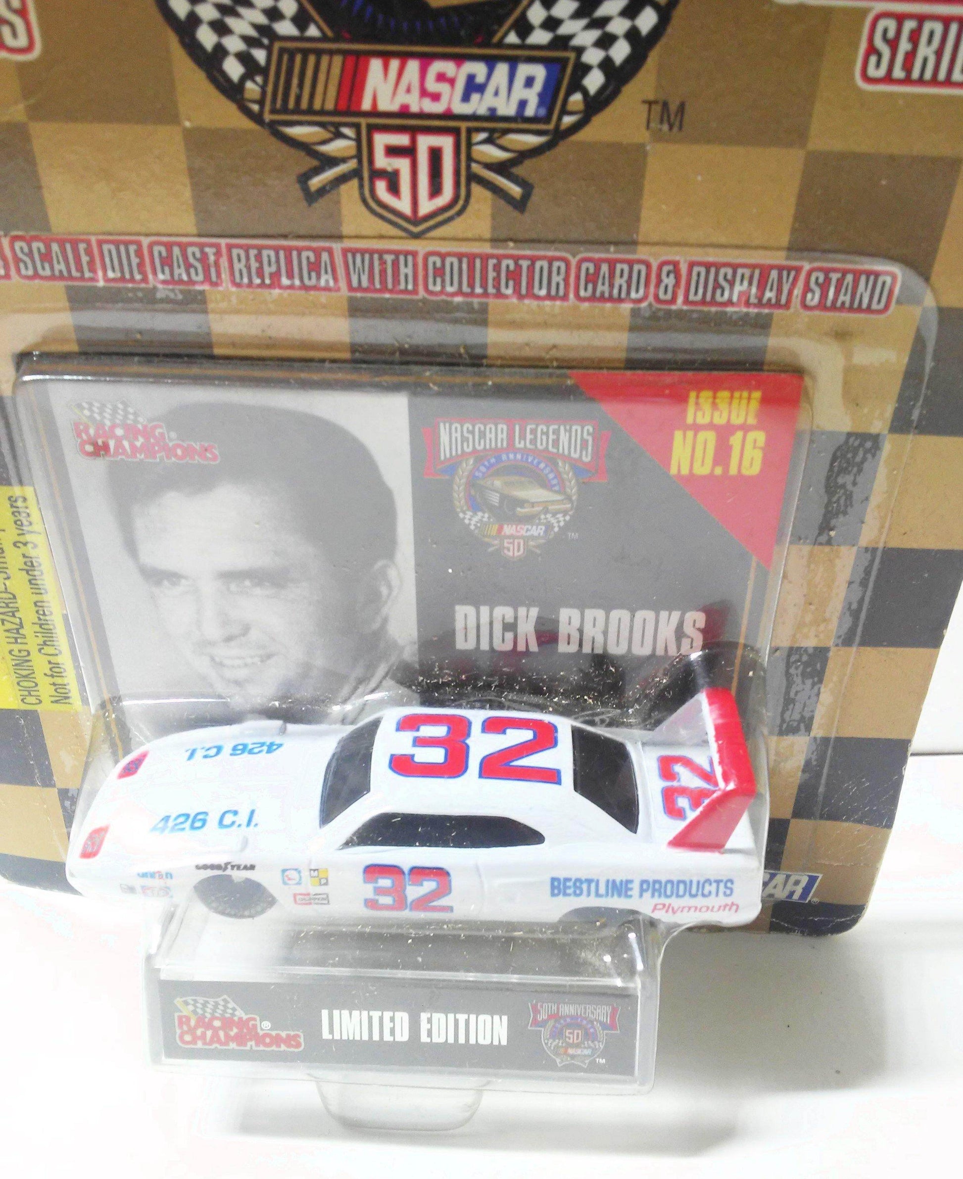 Racing Champions Nascar Legends Issue 16 Ltd Ed Dick Brooks 1970 Plymouth Superbird Bestline Products - TulipStuff
