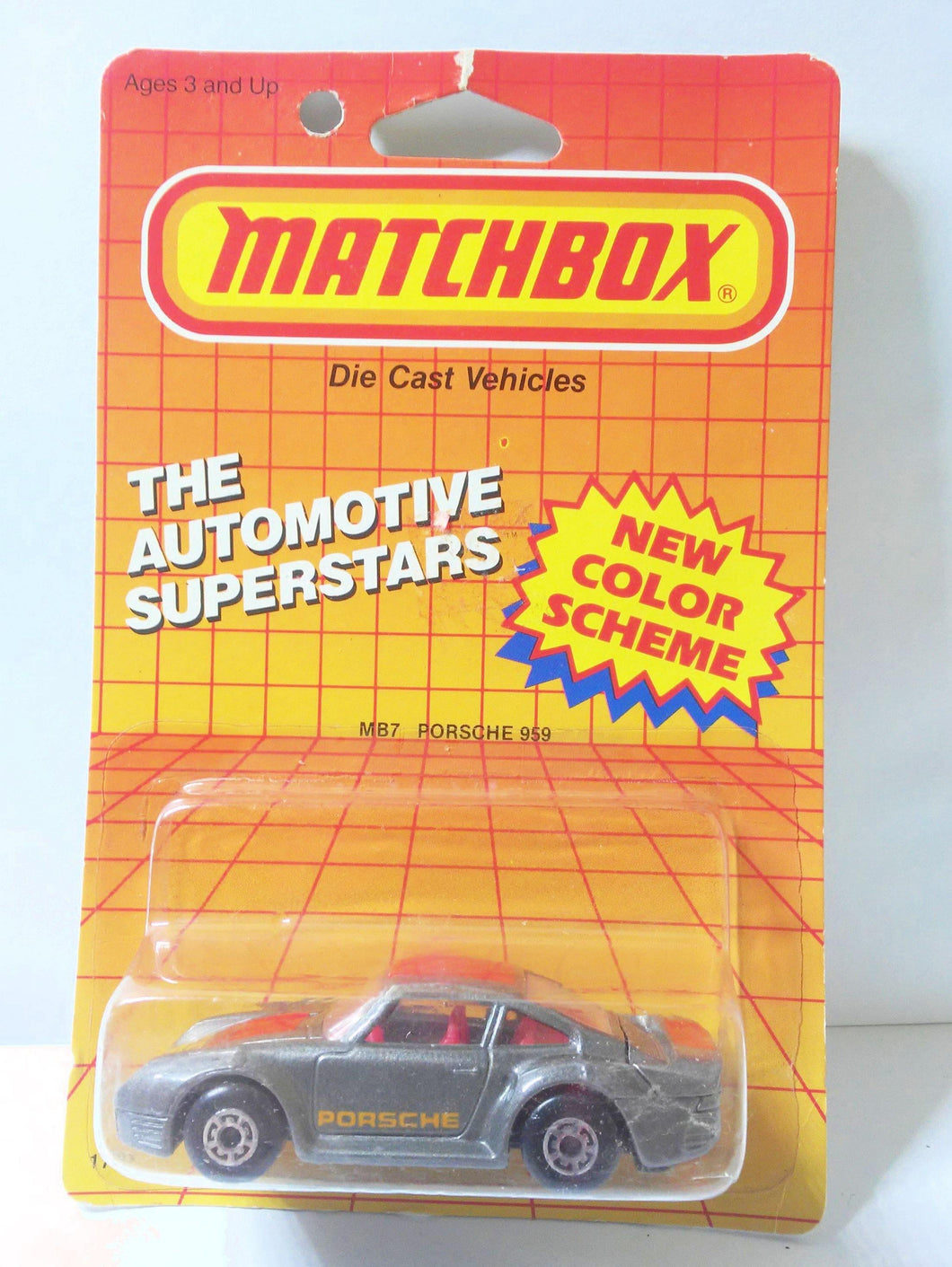 Matchbox 7 Porsche 959 Diecast Metal Gray 1987 - TulipStuff