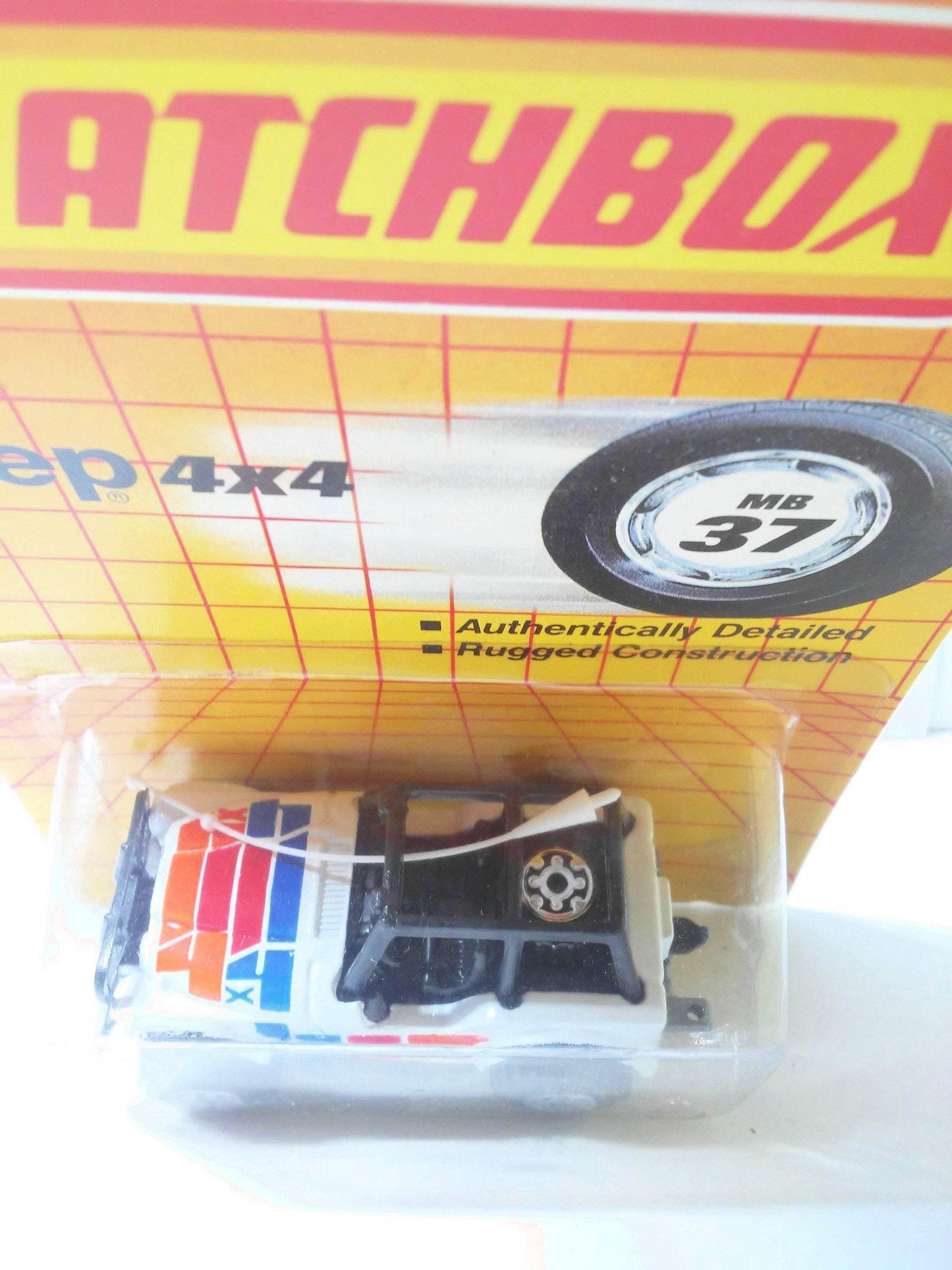 Matchbox 37 Jeep 4x4 with Roll Cage Diecast Metal 1990 - TulipStuff