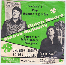 Load image into Gallery viewer, Butch Moore And Maeve Mulvany Drunken Nights / Golden Jubilee 45RPM Live 1970 Irish Music - TulipStuff
