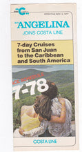 Load image into Gallery viewer, Costa Line ms Angelina 1977-78 Caribbean South America Cruise Brochure - TulipStuff
