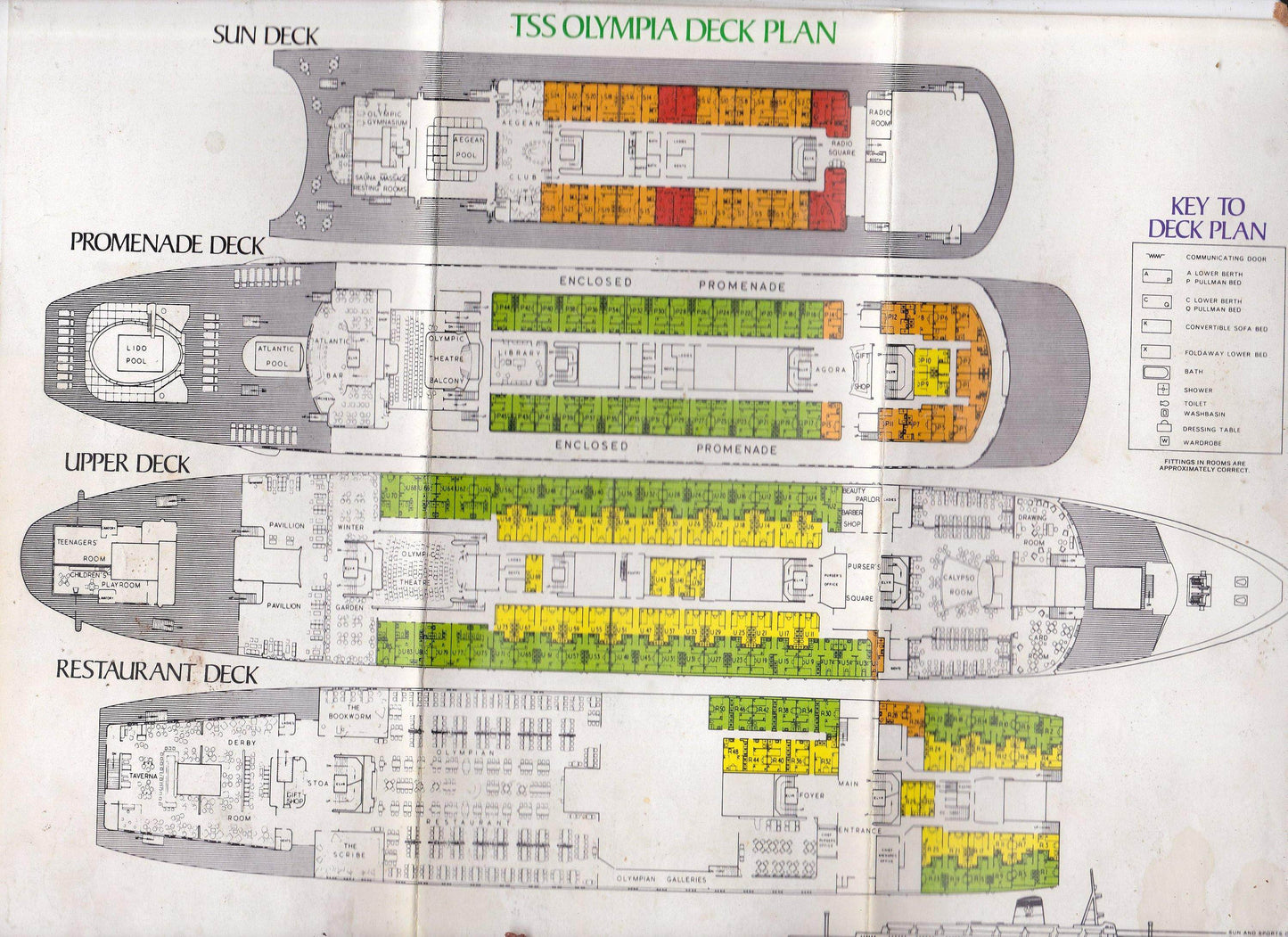 Greek Line TSS Olympia 1974 Mediterranean Cruises Cruise Ship Brochure - TulipStuff