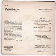 Load image into Gallery viewer, Ahmad Jamal Trio At The Spotlite Club 7 inch  Vinyl ARGO EP-1078 1958 - TulipStuff
