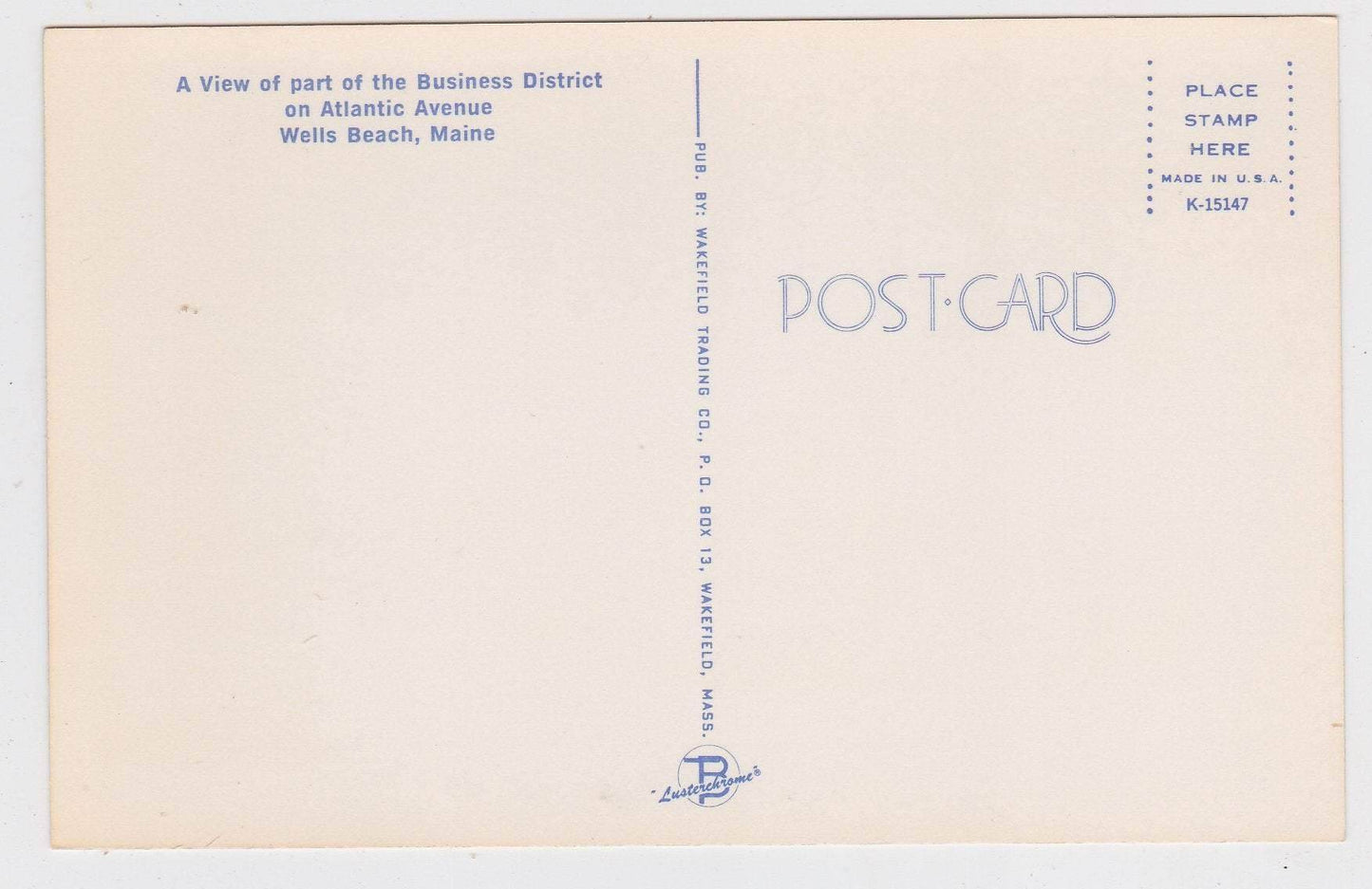 Business District Atlantic Avenue Wells Beach Maine 1960's Chrome Postcard - TulipStuff