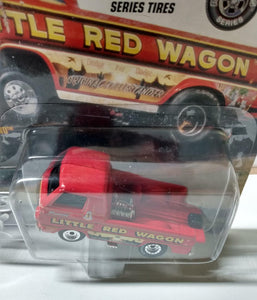 Johnny Lightning Showstoppers Bill Maverick Golden's 1988 Little Red Wagon Wheelstander Pickup - TulipStuff