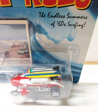 Johnny Lightning  Surf Rods Banzai Boys  Speed Coupe Diecast Carwith Surfboards 2000 - TulipStuff