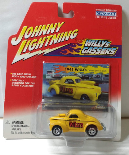 Johnny Lightning  Willys Gassers Series Steve Castelli 1941 Willys Diecast Car - TulipStuff