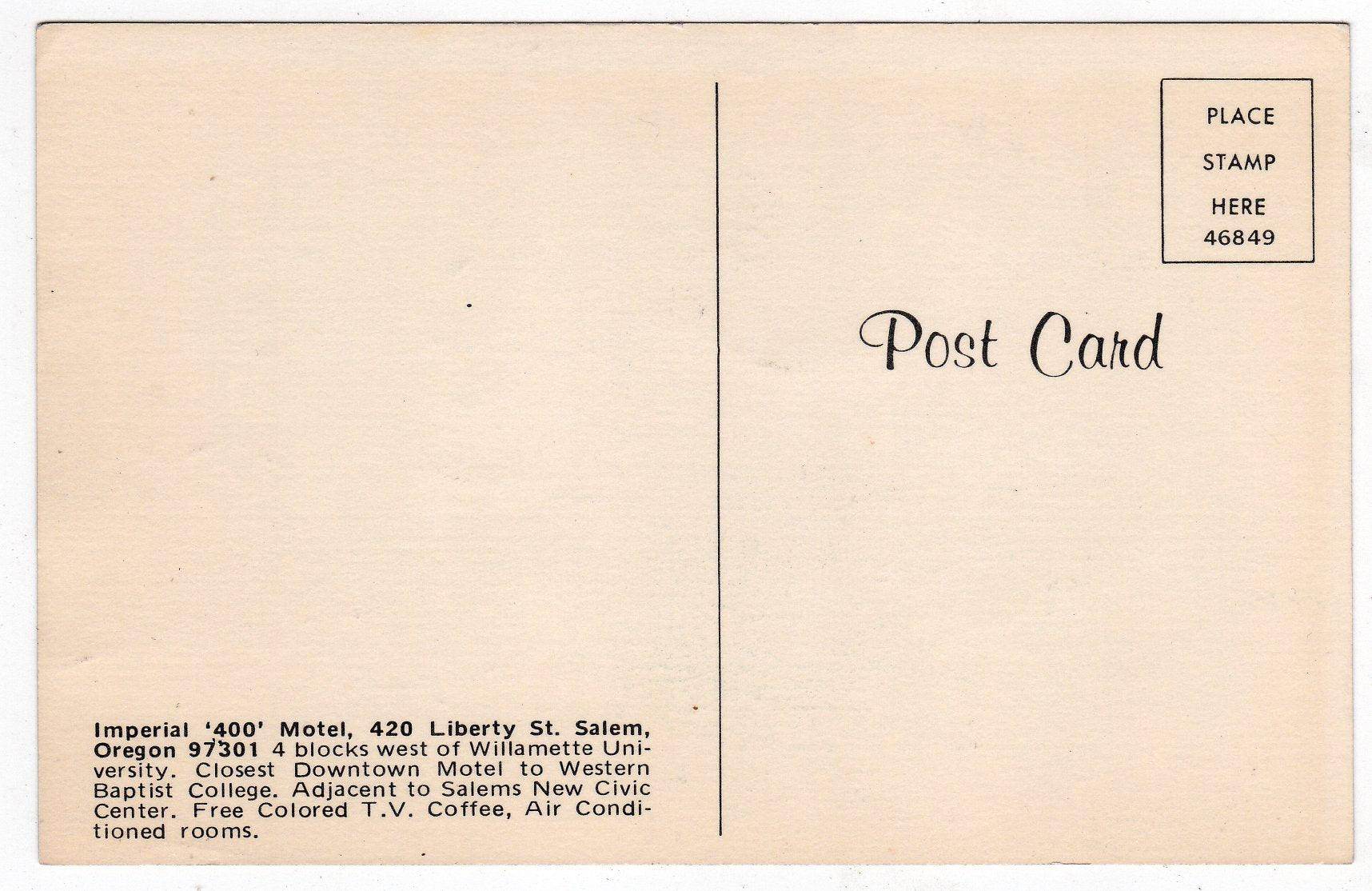 Imperial 400 Motel Liberty St Salem Oregon Early 1970's - TulipStuff