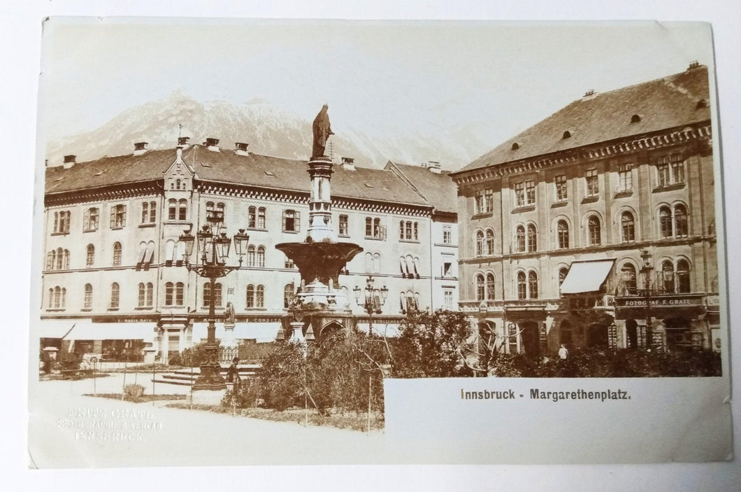 Margarethenplatz Innsbruck Austria F. Gratl Real Photo Postcard 1900's - TulipStuff