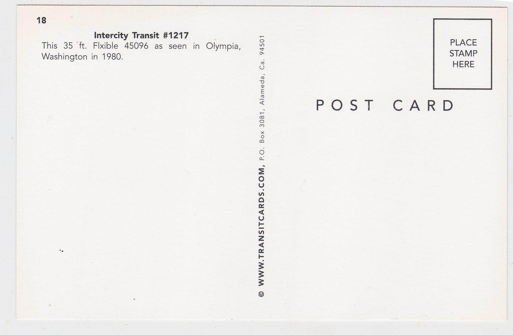 Intercity Transit Flxible 45096 Bus Olympia Washington 1980 - TulipStuff