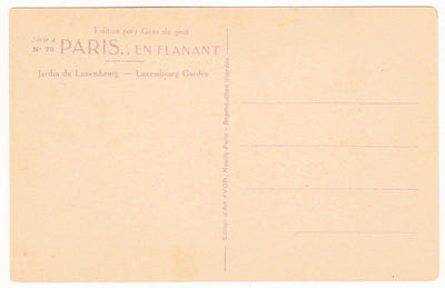 Jardin du Luxembourg Garden Paris France Postcard 1920's - TulipStuff