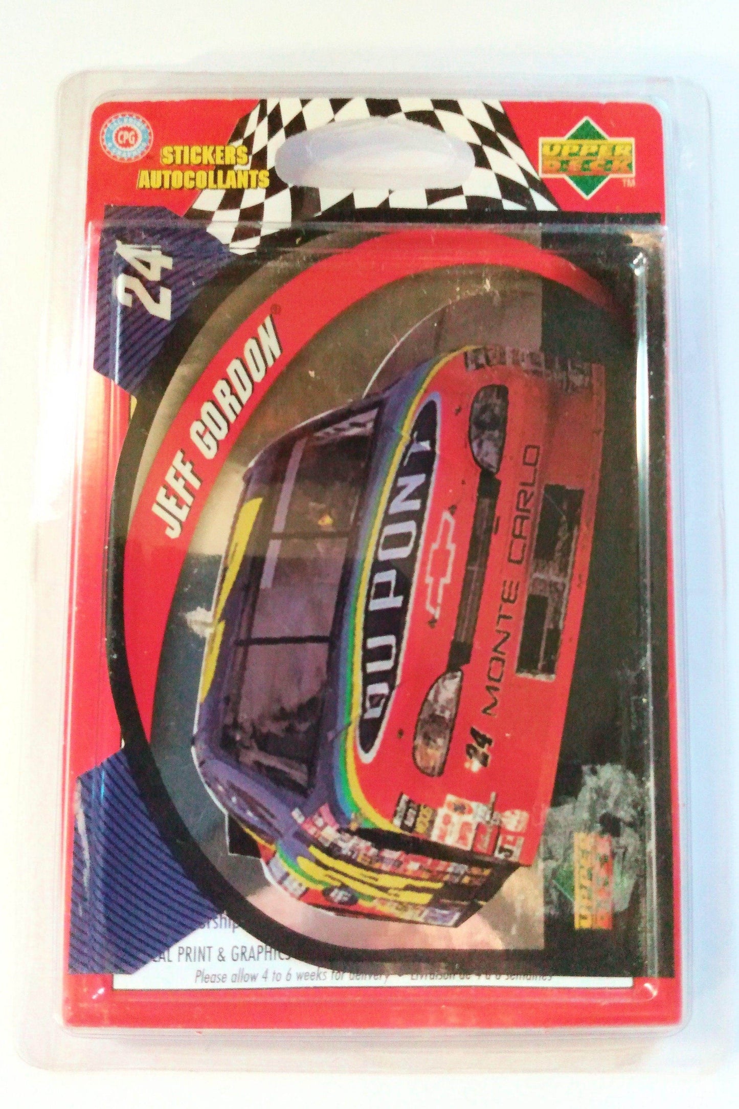 Jeff Gordon DuPont Monte Carlo Nascar Upper Deck Sticker 1998 - TulipStuff