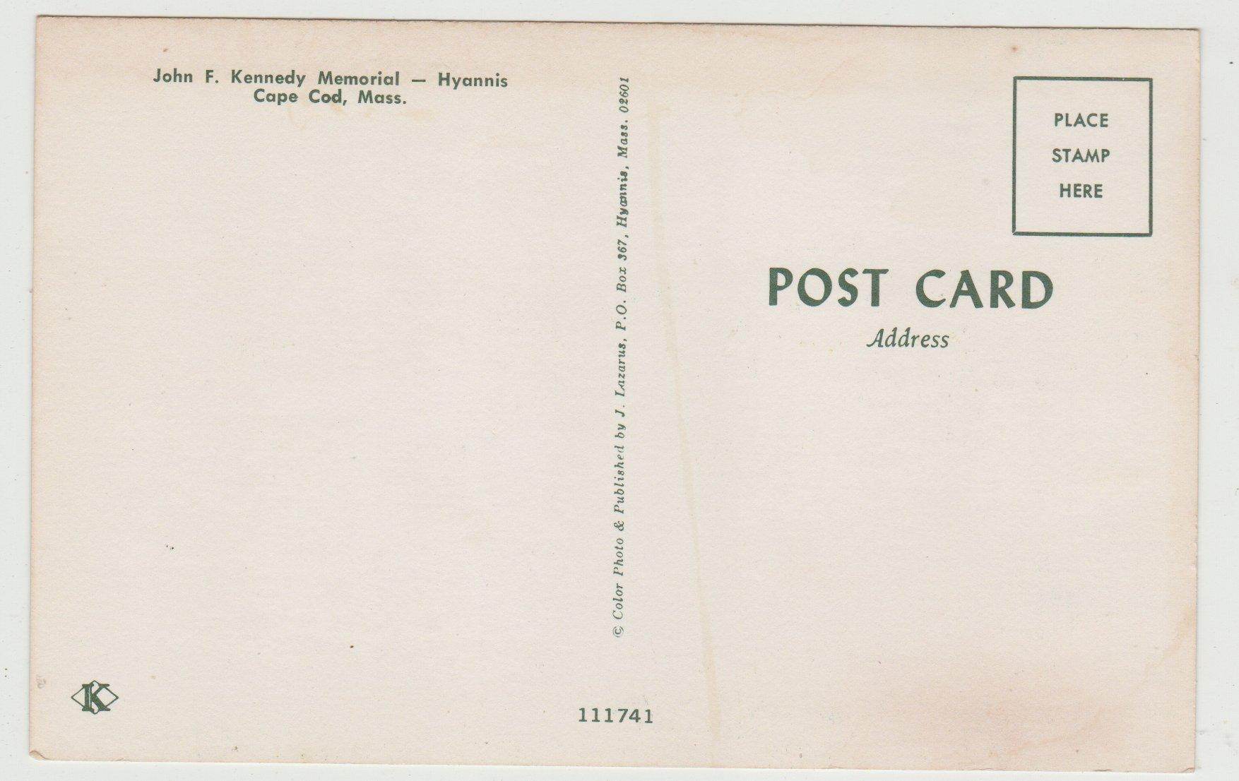 John F Kennedy Memorial Hyannis Cape Cod Massachusetts 1960's - TulipStuff