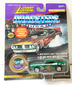Johnny Lightning Dragsters USA '71 Blue Max Ford Mustang Green - TulipStuff