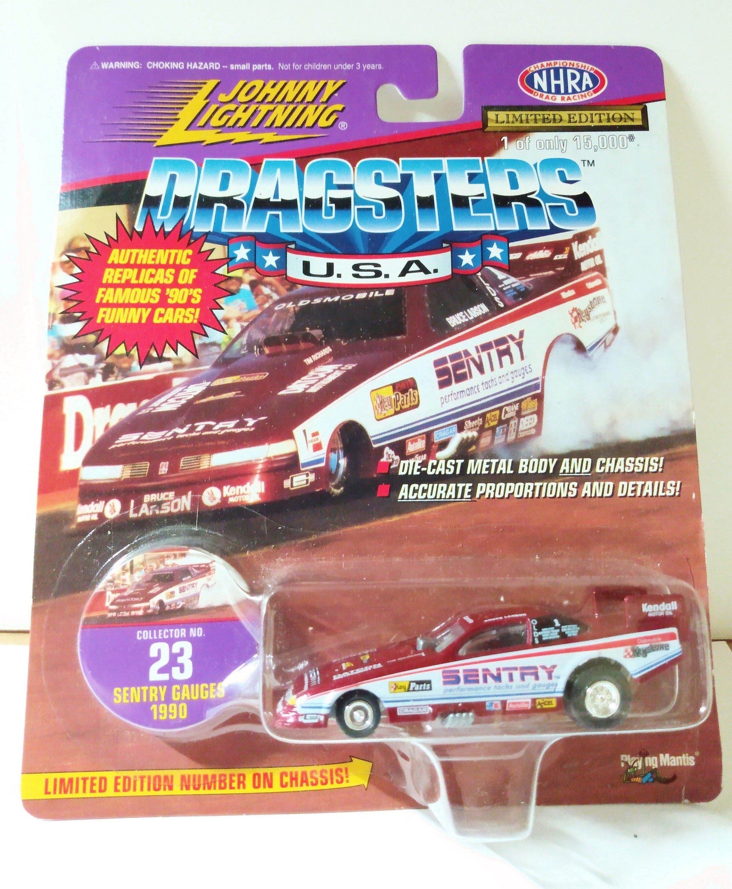 Johnny Lightning Dragsters USA Bruce Larson Sentry Gauges Funny Car - TulipStuff