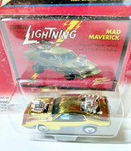 Load image into Gallery viewer, Johnny Lightning Topper Series Mad Maverick Gold Diecast Car 2000 - TulipStuff
