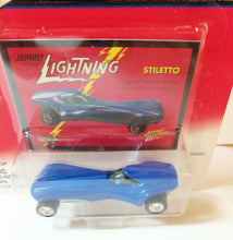 Load image into Gallery viewer, Johnny Lightning Topper Series Stiletto Diecast Car Blue 2000 - TulipStuff
