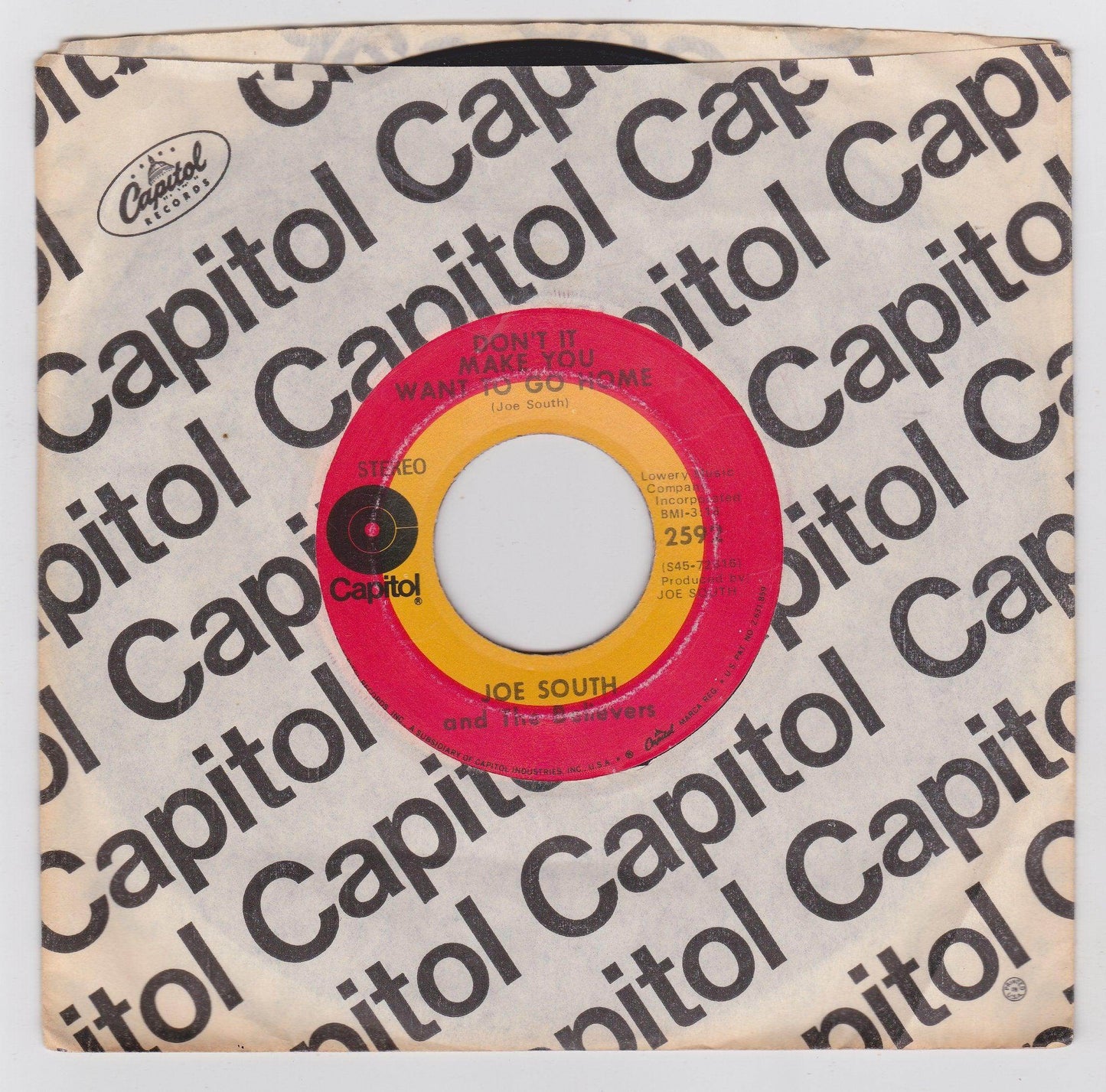 Joe South And The Believers Don't It Make You Want To Go Home 7" 1969 - TulipStuff